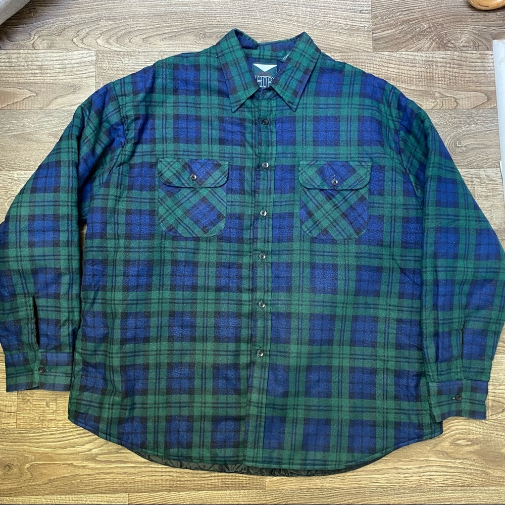 Vintage Plaid Flannel Quilted Lined Shirt Jacket - Picture 10 of 12